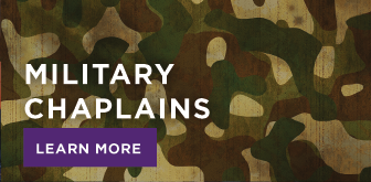 Image: camoflage material links to military chaplain program information