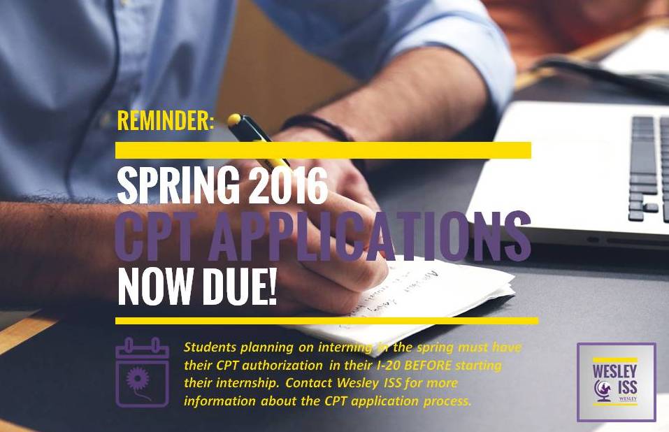 CPT Spring Applications Due Graphic