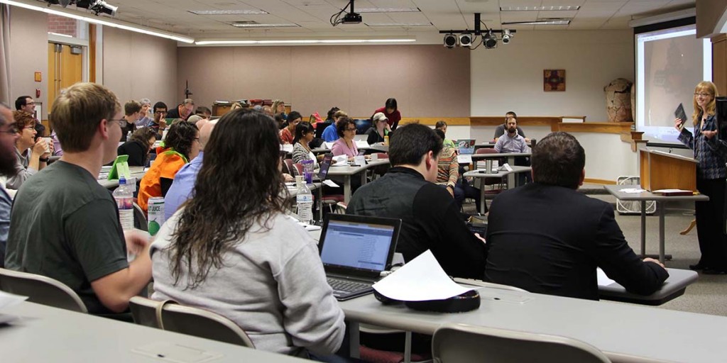 Dr Carla Works teaching an Intro to New Testament class at Wesley seminary